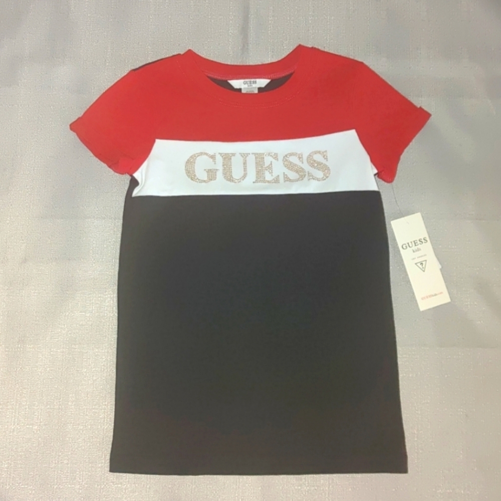 GUESS Kids Color Block Logo Dress Girls size Small (4) New with Tags!